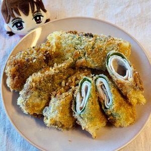 すみの作ってみた!投稿(サクうま！大葉チーズのロールハムカツ)