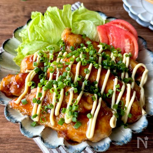 ささみ丸ごと!【ささみのねぎマヨ照り焼き】ごはんがすすむ♪