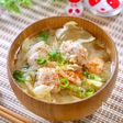おいしさそのまま『キャベツともやしと鶏団子の減塩ごま味噌汁』