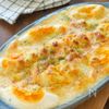 【じゃがいもと卵の味噌チーズグラタン】コクうま♪レンチンで