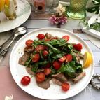 ルッコラたっぷり！豚肉のストラッチェッティ