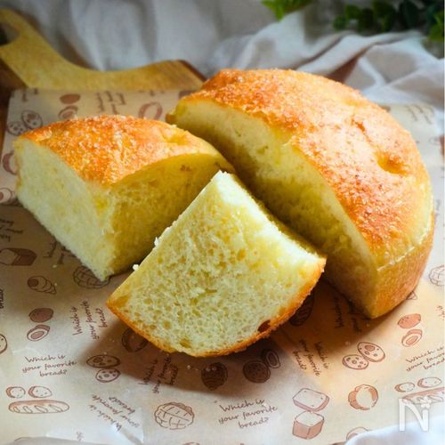 ケーキ型でこねずに簡単♪厚焼き塩フォカッチャ