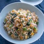 野菜不足を感じたら♪【ほうれんそうのチャーハン】