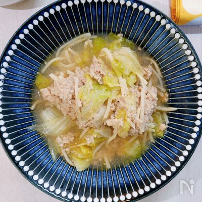 丸めない肉団子⁈ひき肉とレタスのおかずスープ