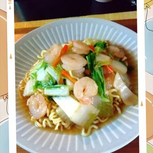 チョロリスの作ってみた!投稿(【えびと白菜のあんかけ焼きそば】パリッと麺にとろ〜りあんが◎)