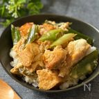 【包丁、まな板いらず！】厚揚げと長ネギの卵とじ丼