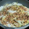 白菜と厚揚げと小魚ふりかけの煮浸しの工程2