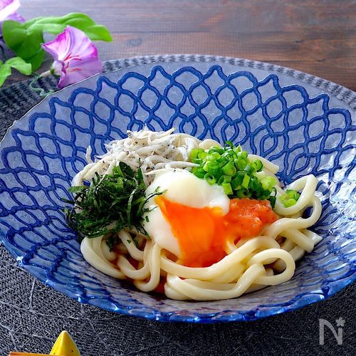 冷やし明太しらすうどん｜レンジで簡単！のせるだけ