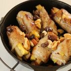 豚肉とさつまいもとりんごのグリル☆ハニマスタードナッツソース