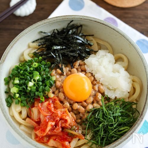 栄養満点◎納豆混ぜうどん