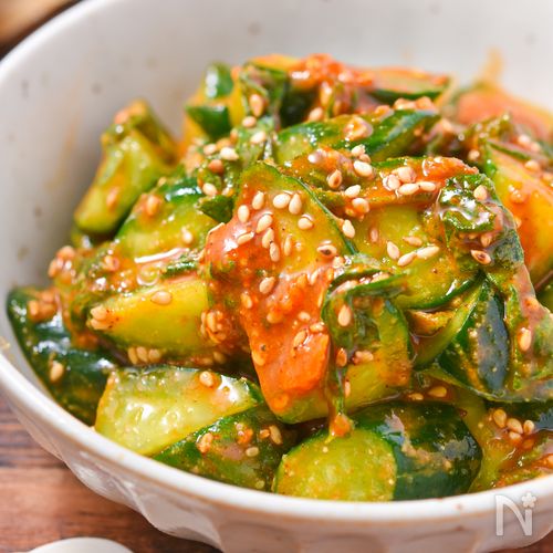 ご飯泥棒降臨！ごま香るきゅうりと大葉の旨辛コチュジャン和え