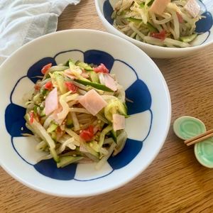 グリーンラテの作ってみた!投稿(＼さっぱり♪／もやしときゅうりの梅ドレッシングサラダ)