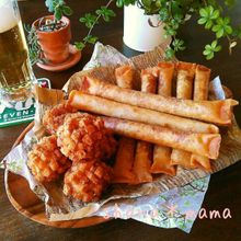 止まらな~い♪お節にもスティック春巻と鹿の子揚げ♪