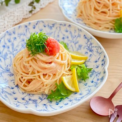 ゆでて和えるだけ♩明太クリームパスタ