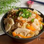蓮根あったらコレ！お弁当にも嬉しい「きんぴら風炊き込みご飯」