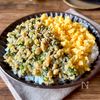 【しっとり鶏そぼろの2色丼】レンジだけでパパッと完成♪