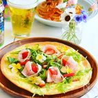 生ハムと苺のお花畑＊サラダピザ♡お花見に