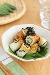 火を使わない◎ちくわとオクラのうま塩昆布和え
