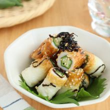 火を使わない◎ちくわとオクラのうま塩昆布和え
