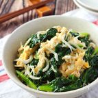 シンプルが美味しい♪しらすほうれん草の卵炒め