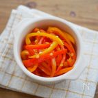 お弁当に！種ごとパプリカの白だしきんぴら