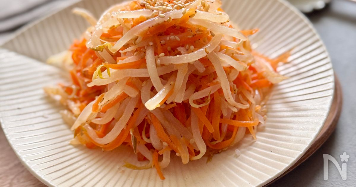 材料２つ！簡単副菜・もやしとにんじんのナムル