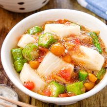 【なめこと長芋のねばねばサラダ】梅でさっぱり♪無限に食べたい