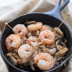 食感を楽しむ♡きのこと海老のアヒージョ