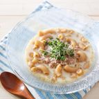 ツナの冷製豆乳スープパスタ！マメロニで栄養アップ