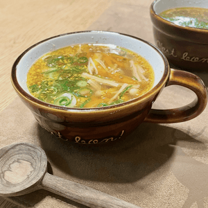 グリーンラテの作ってみた!投稿(簡単に作れる♡『にんじんとえのきとねぎのごま風味スープ』)