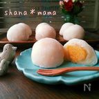 レンジで簡単♪ジューシー桃大福♪
