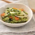 外葉も芯も美味しく食べよう♪キャベツのオイル蒸しごま和え