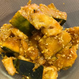 ミントミントの作ってみた!投稿(＊かぼちゃと鶏肉のごま照り炒め＊)
