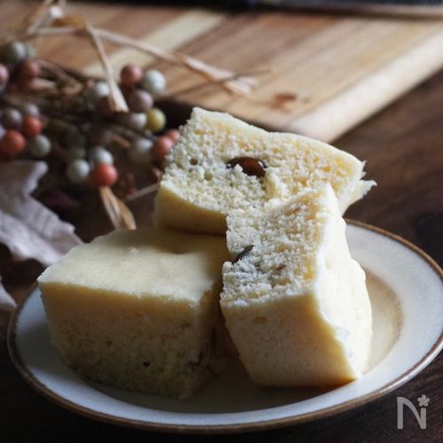 甘栗の米粉たまご蒸しパン【レンジでふっかふか!】