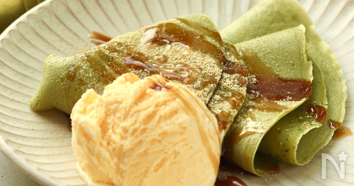 混ぜて焼くだけ！子ども喜ぶ簡単スイーツ【抹茶の米粉クレープ】