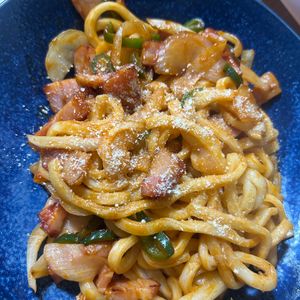 1286319の作ってみた!投稿(パスタより美味しい!?『うどんナポリタン』ランチに最適♡)