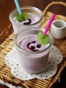 おやつにも♪フレッシュブルーベリーのスムージー