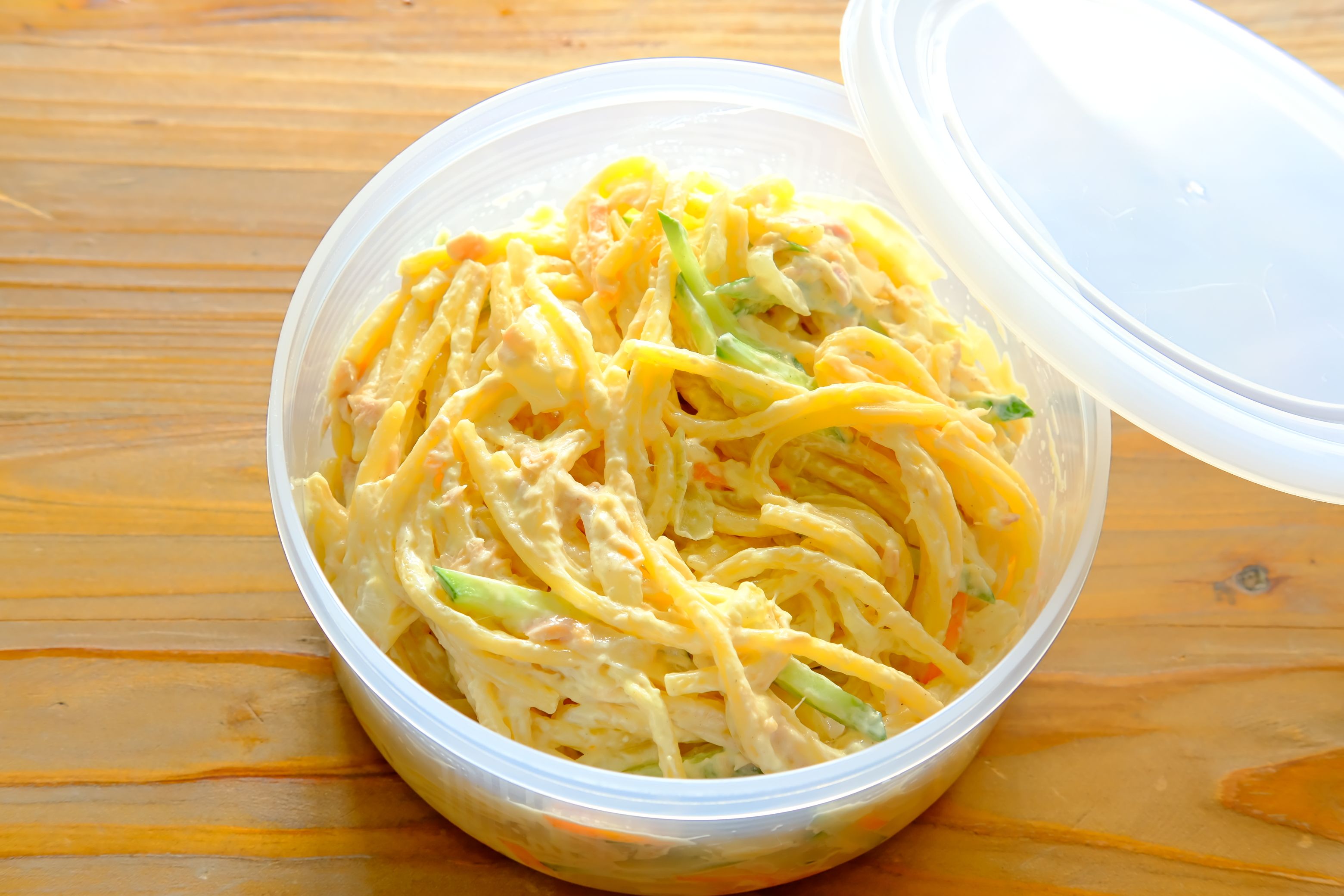 ずぼら喫茶のスパゲッティサラダ】タッパーでレンチンするだけ