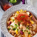 【レンジで簡単！】豚バラ肉と大根、豆の韓国風煮込み