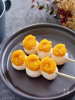 豆腐でふわふわ【かぼちゃあんのお豆腐だんご】あんはレンジで♪