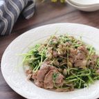美味しい節約レシピ♡豚こまと豆苗のガーリックねぎ塩レモン炒め