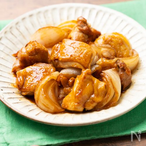 新玉と鶏の甘辛照り焼き
