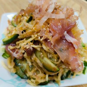 もんぶらん°・*:.。.☆の作ってみた!投稿(切り干し大根と生ハム《和風♡おかかサラダ》)