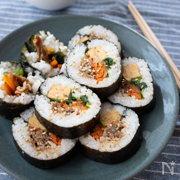 『具だくさん。キンパ風巻き寿司』＃恵方巻＃お祝い