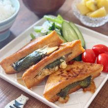 厚揚げの梅しそチーズ照り焼き
