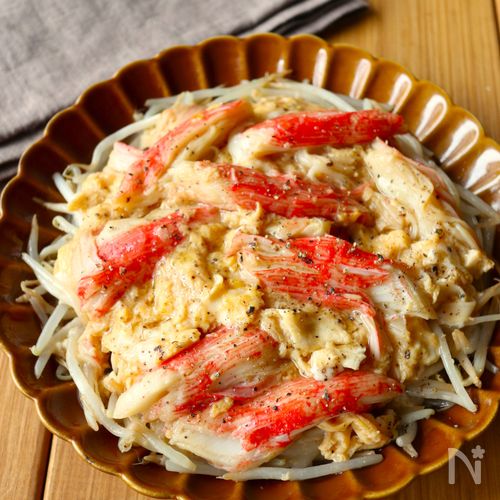 ワンパン10分！【ふわとろ卵のカニ玉もやし】コスパ抜群♪
