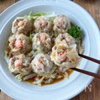 レンジで簡単！肉汁じゅわ〜♡︎な海老焼売
