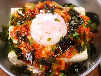 パパッと簡単♪韓国居酒屋さんの☆冷奴☆🍺キムチーズ温玉😋