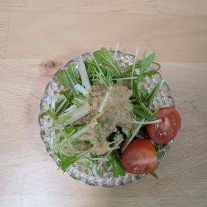 ゆいの作ってみた!投稿(【水菜の簡単ごまだれサラダ】簡単に作れてシャキっとおいしい♪)