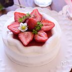 苺のショートケーキ*卵温め不要"基本のスポンジケーキ”